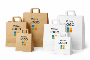 Sacs papier kraft anse plate