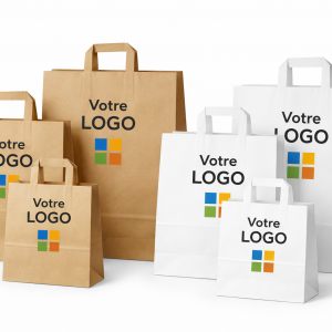 Sacs papier kraft anse plate